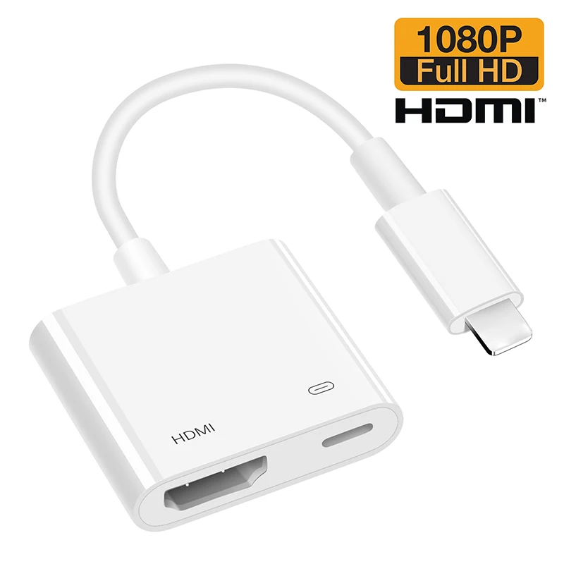 Lightning To HDMI Compatible 2 Ports Splitter Cable Converter 1080P