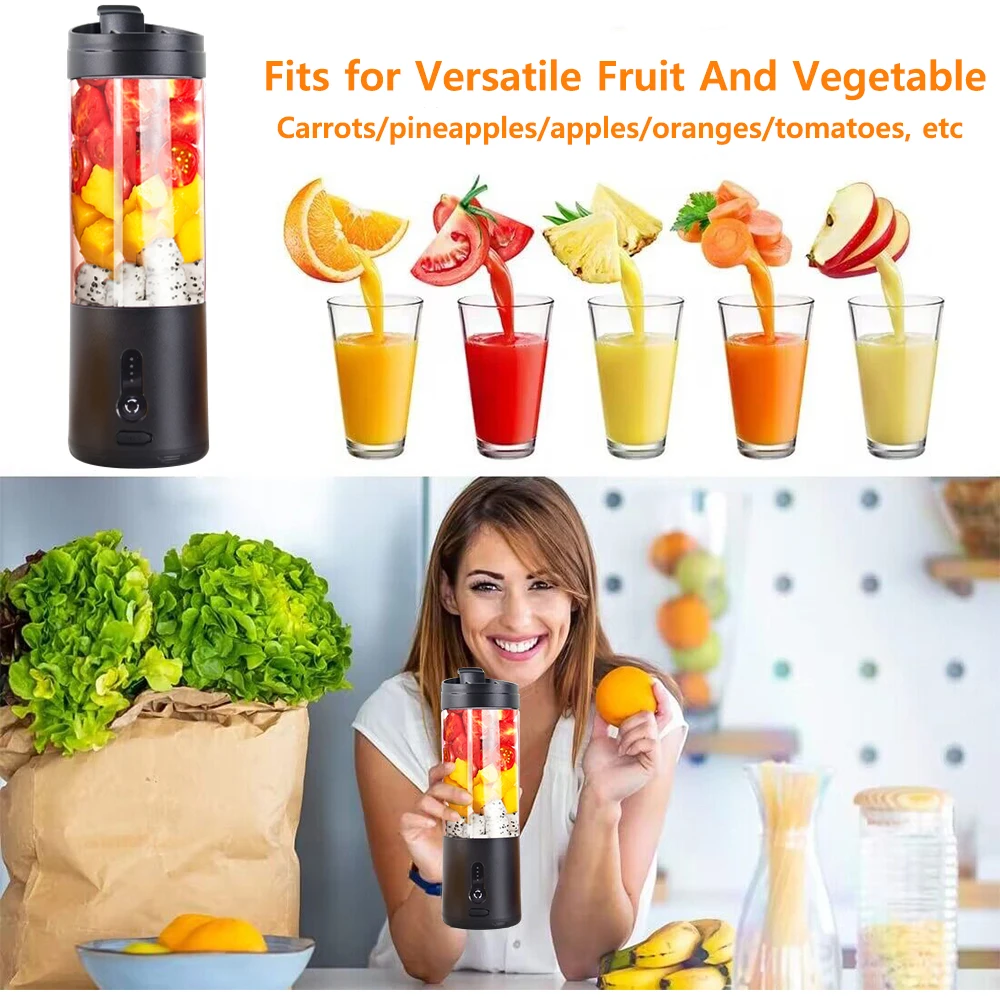 Mini Portable Blender Electric Fruit Juicer Smoothie Orange Fresh Juice Blender Multifunction Rechargeable Portable Juicer Mixer 5