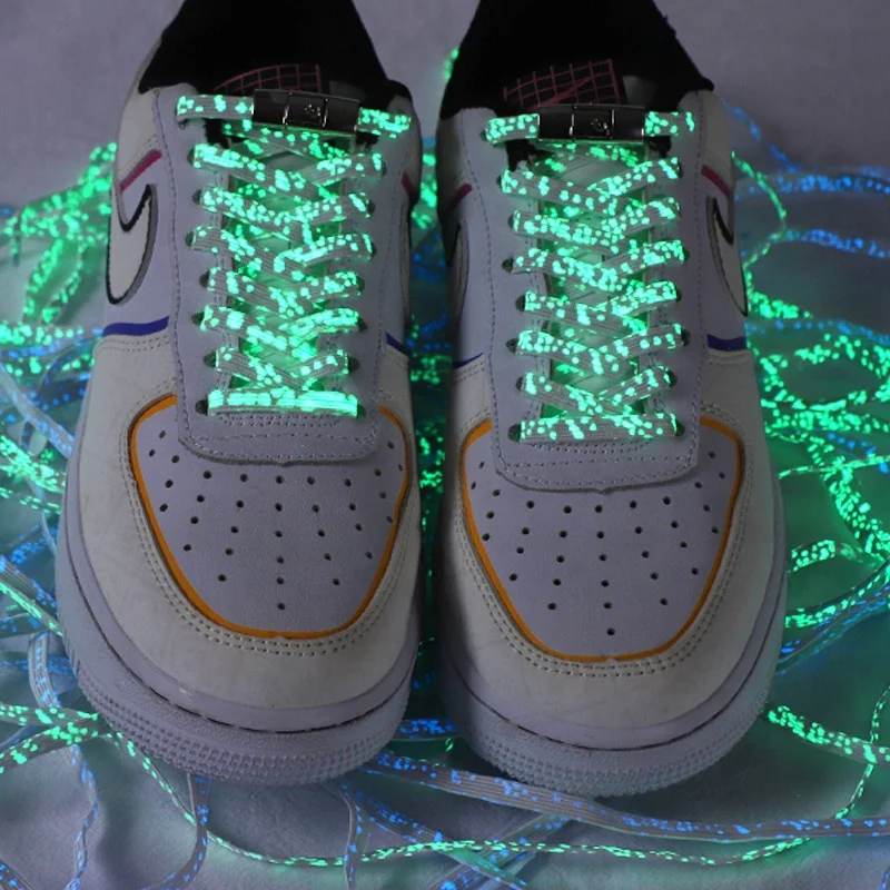 Lazy Magnet Metal Luminous Shoelaces Multicolor Magnetic Lock Shoelaces Elastic No Tie sneaker