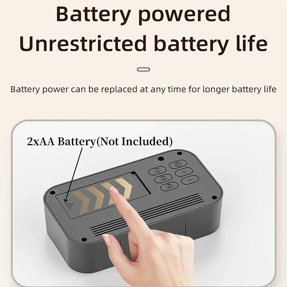 LCD Alarm Clock Battery Powered TEMP Date Week 3 Alarms Backlight Snooze 12/24H Digital