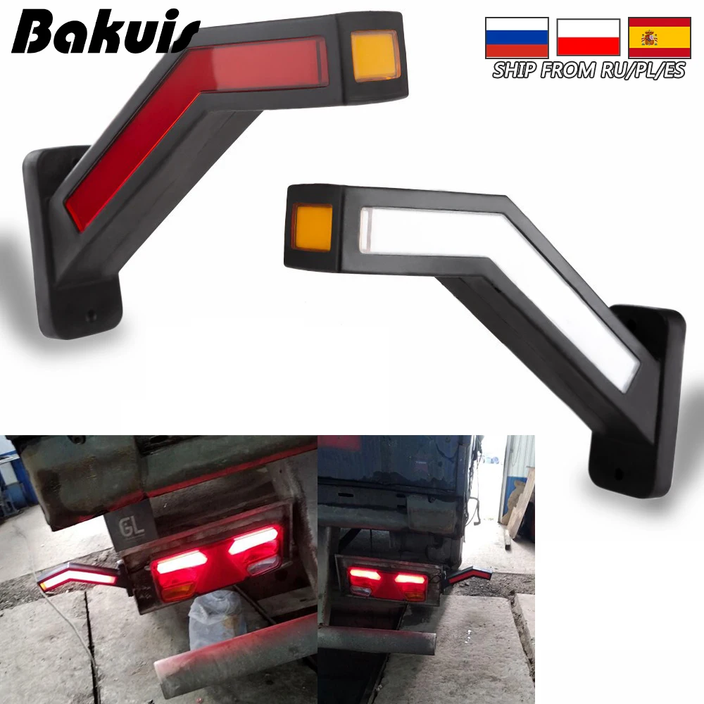 Truck Side Marker Lighting Trailer Van LED Lights Universal 12V 24V LED Neon Stalk Lamp Waterproof Outline Marker Light 2PCS Led Marker Lights