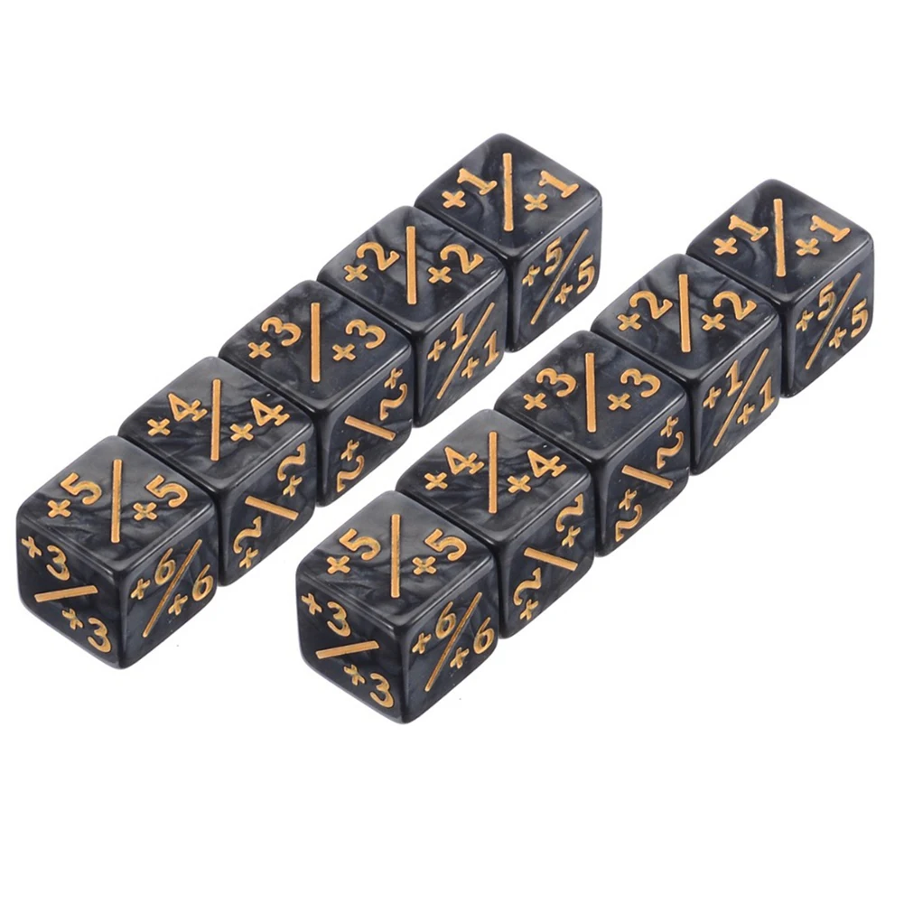 10 Pieces 6 Sided Counters Dice Toy Compatible with CCG/Card Counters Token Dice Card Gaming for Board Game