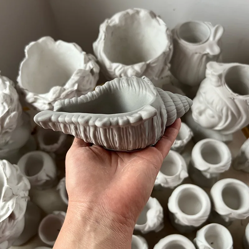 Silicone Mold 1pc Sea Shells Flowerpot For Epoxy Resin Gypsum and Concrete Home Decor and Storage Tray