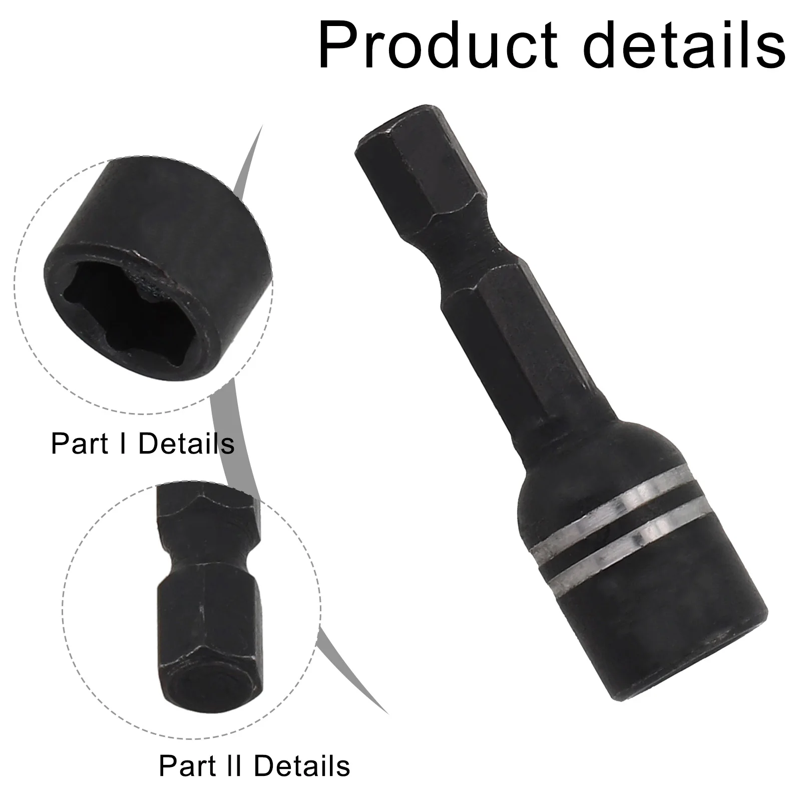1Pcs 8mm Magnetische Mutter Schraubendreher Buchse Bit Hex Schaft Fahrer Adapter Steckschlüssel Für Bohrmaschinen Fahrer Buchse Kit – Detail 8