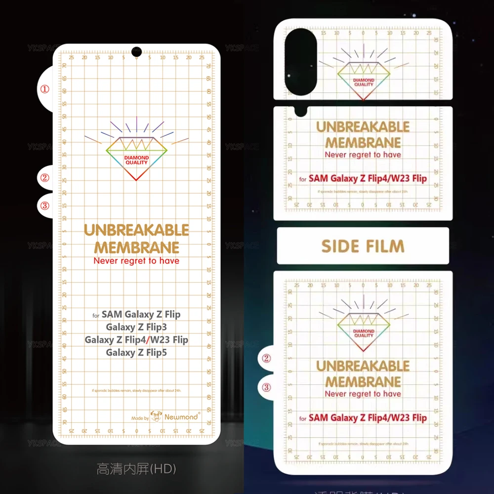 HD Clear Front Back Matte Hydrogel Film für Samsung Galaxy Z Flip 3 4 5 6 SE 7 W23 W24 W25 Flip Soft Frosted Displayschutzfolie – Detail 4