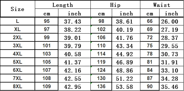 Breathable plus size men’s casual jogger pants – quick-dry elastic waist sport trousers chart