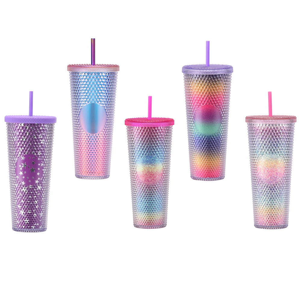 15pcs 24oz plastic cup tumbler tumbler with straw Matte Plastic Bulk  Tumblers - AliExpress