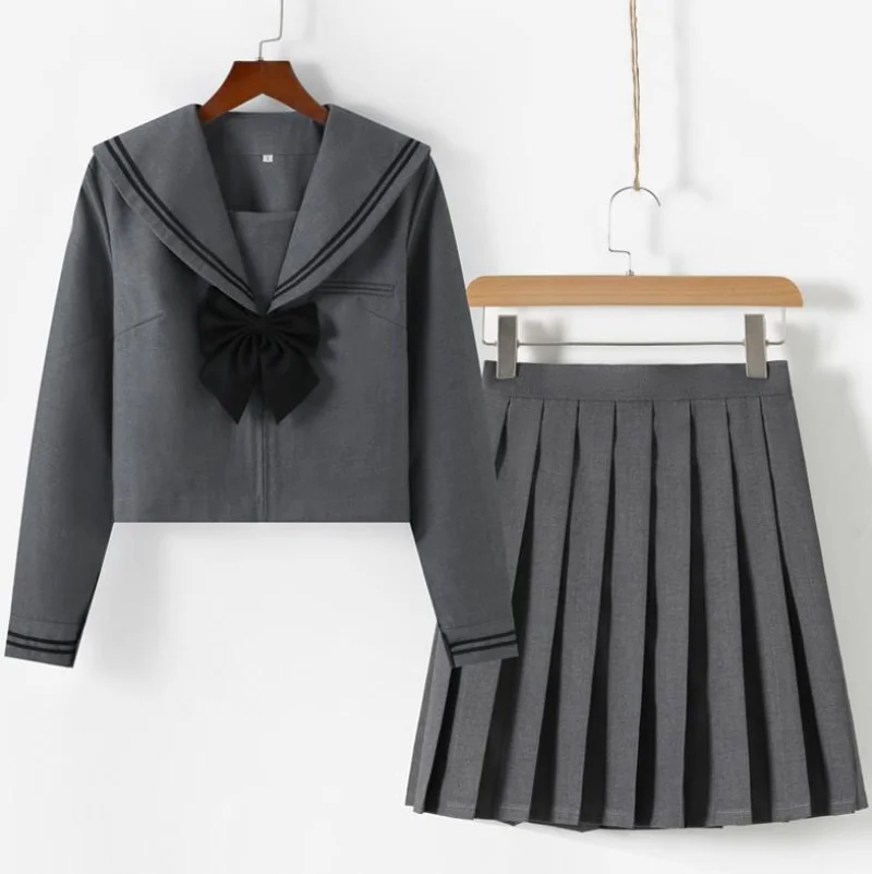 

Spring and Summer Uniforms Women's Dress Sets Preppy Style Long Sleeved Sailor Collar Pleated Skirt Jk School Uniforms