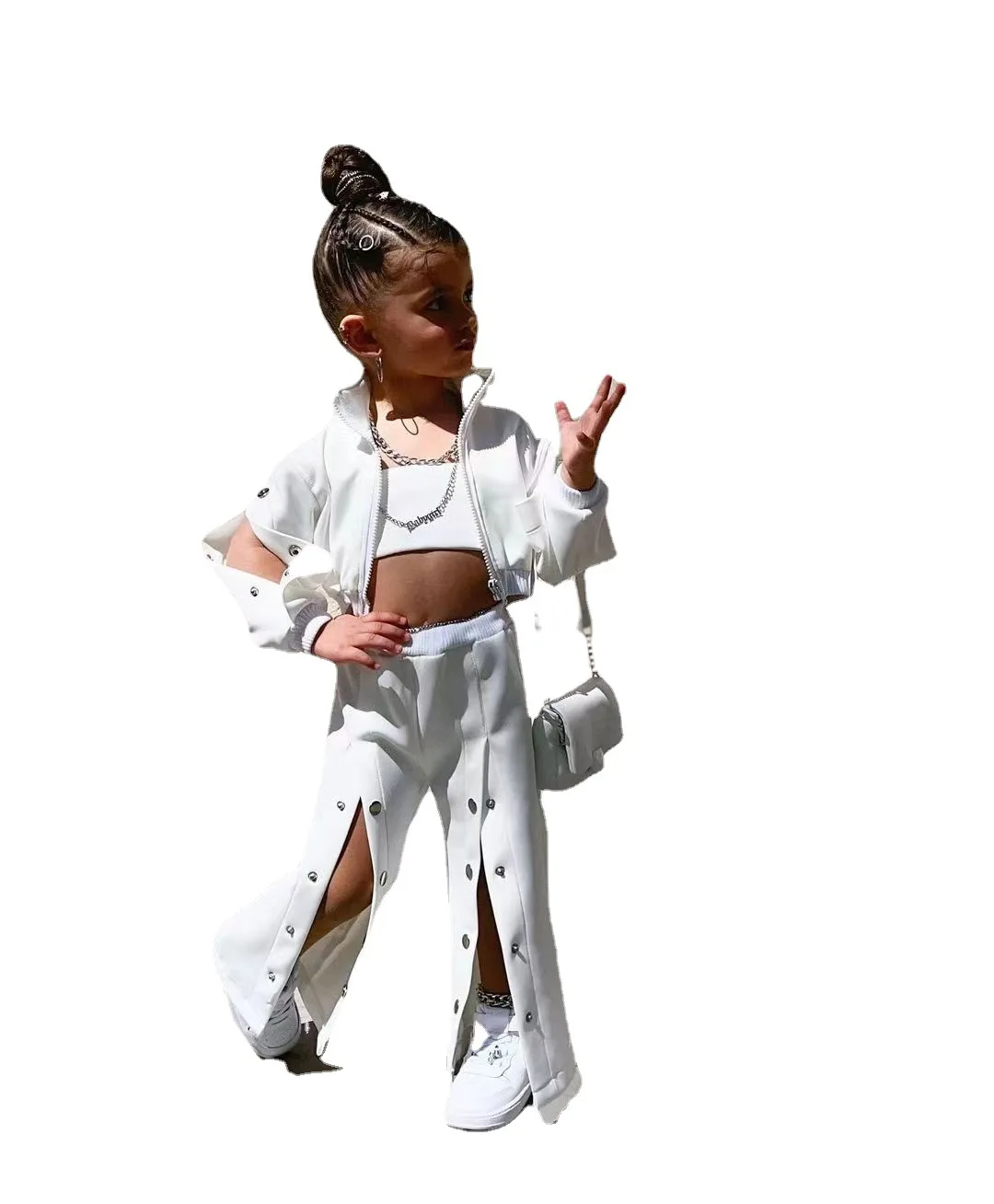 الفتيات سترة + بنطال ذو قصة أرجل واسعة المراهقين 3...