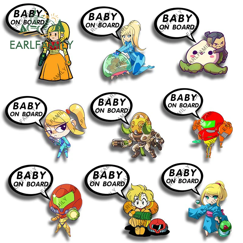 

EARLFAMILY 13 см для METROID Overwatch, детская доска, автомобильная наклейка, багажник, окна, мотоцикл, жилой дом, водонепроницаемый