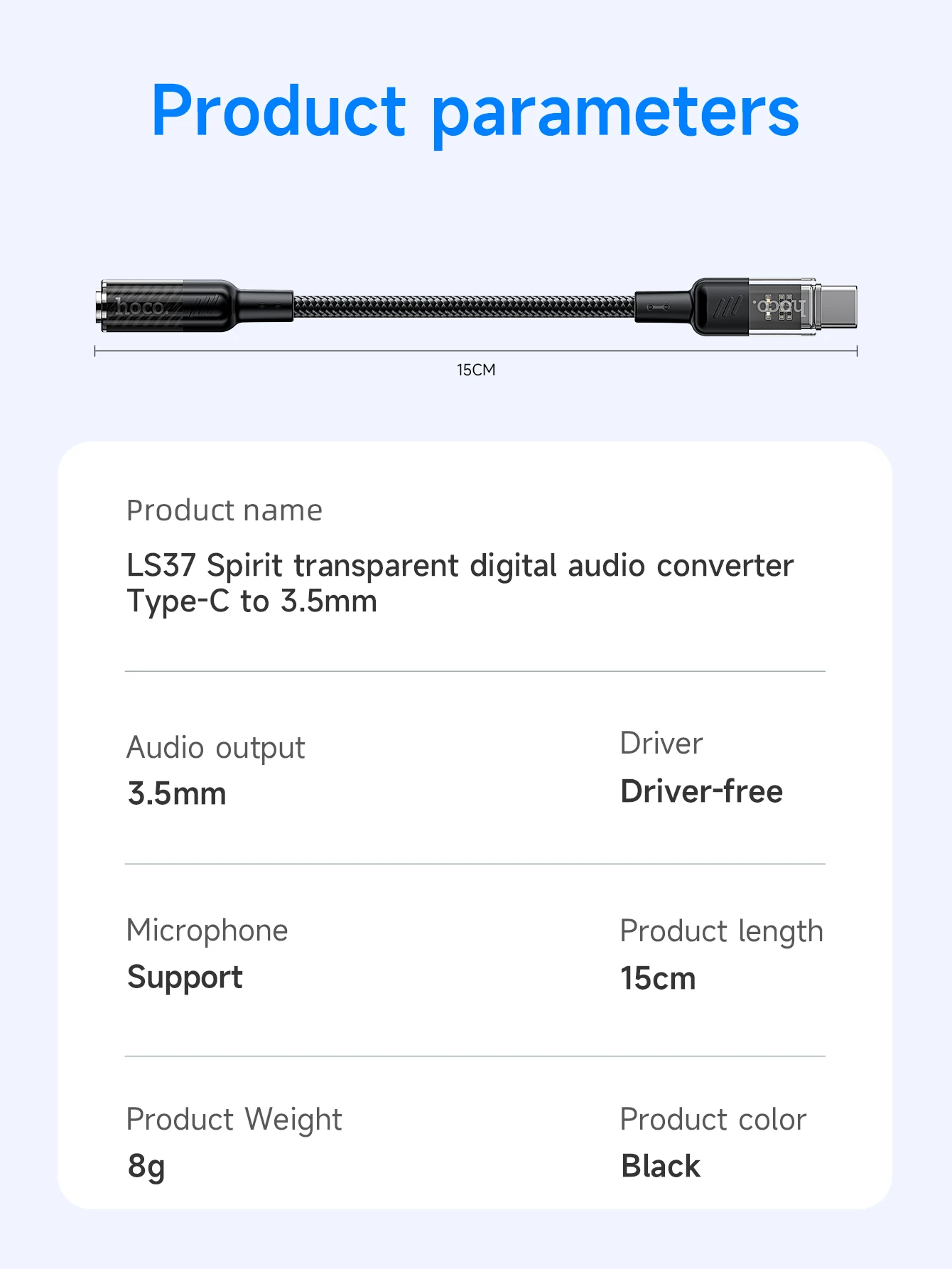 HOCO LS37 USB-C to 3.5mm DAC Audio Adapter