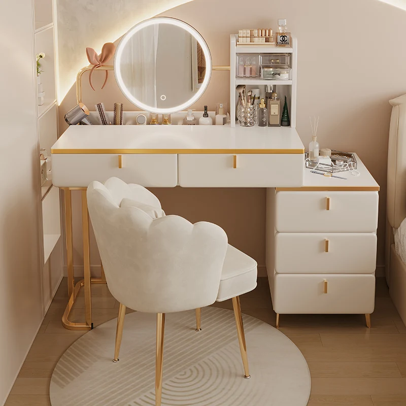 

Современный туалетный столик для макияжа, женские белые ящики, роскошный туалетный столик, угловой квартирный столик, мебель для спальни