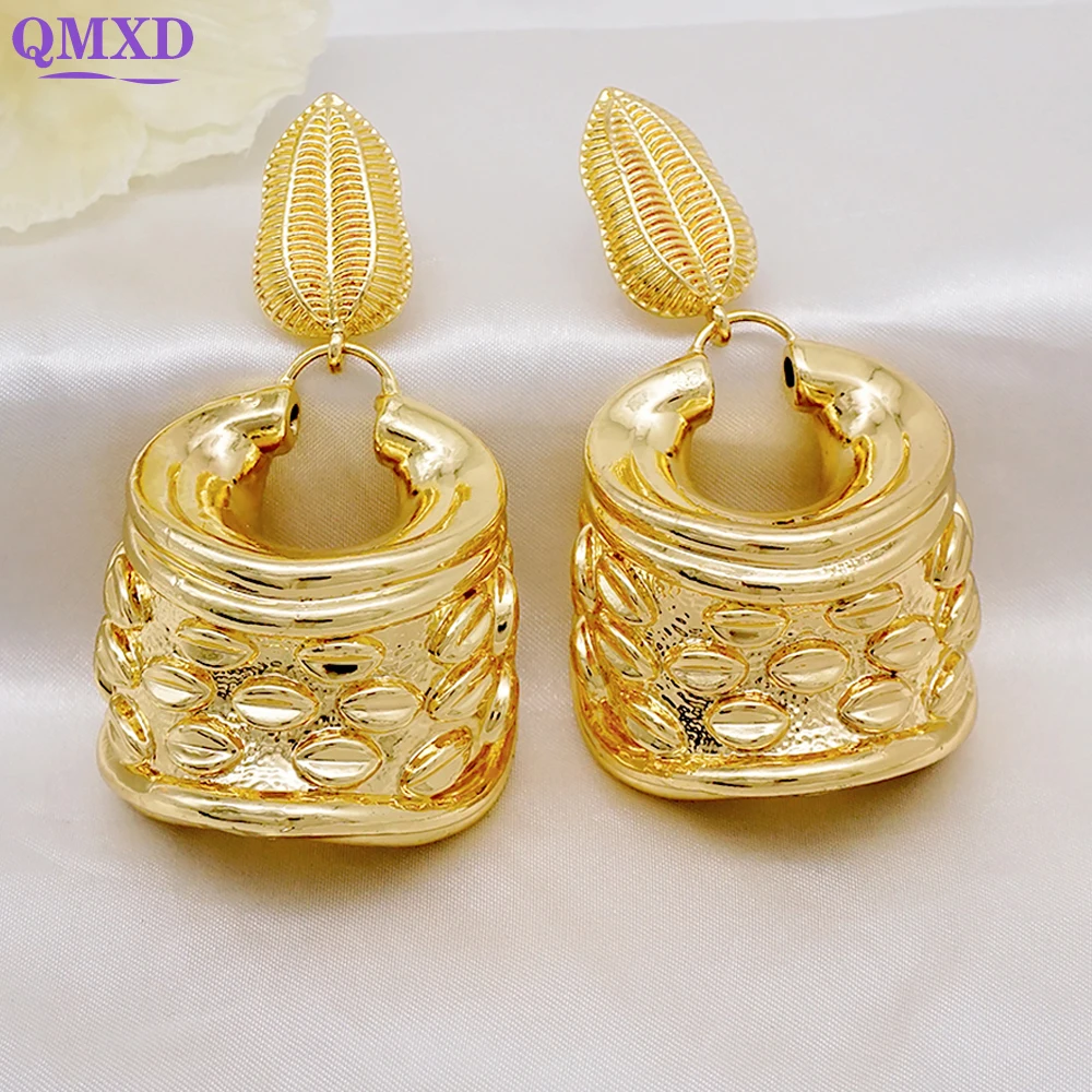 Jewelry Dangle Drop Earring Exquisite African Earrings For Women Party Wedding Jewelry Accessories Big Drop Gold Color Earring