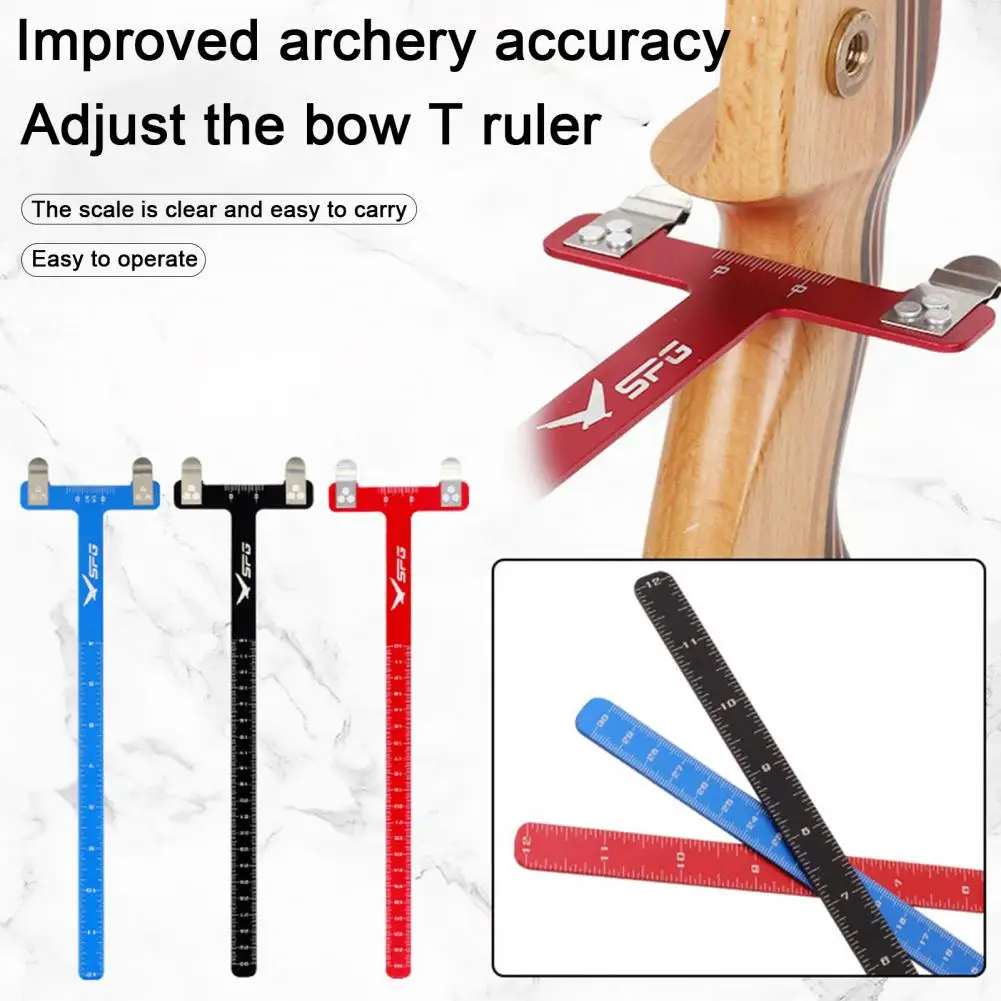 Bow Adjustment Ruler T-Shaped Bow Square Precision Ruler Adjustment Measurement Stainless Steel Measurement Tool Archery Acc archery bow scale archery spanner