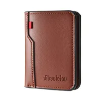 1Pc New Ultra-thin Mini Soft PU Leather Credit Card Wallet Holder Short Vertical High Quality Men's Wallet 3