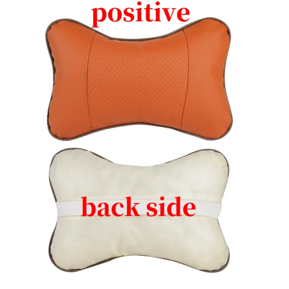 Premium PU Leather Car Neck Pillow for Head Pain Relief - Filled with Soft Fiber