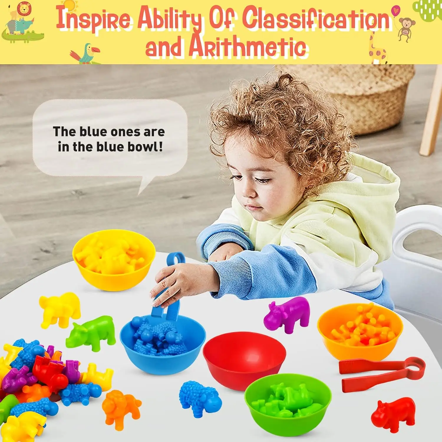 Learn Educational Toys Kids Matching Game Animal Cognition Rainbow Sort Fine Motor Training Montessori Sensory Toy Puzzle Gifts