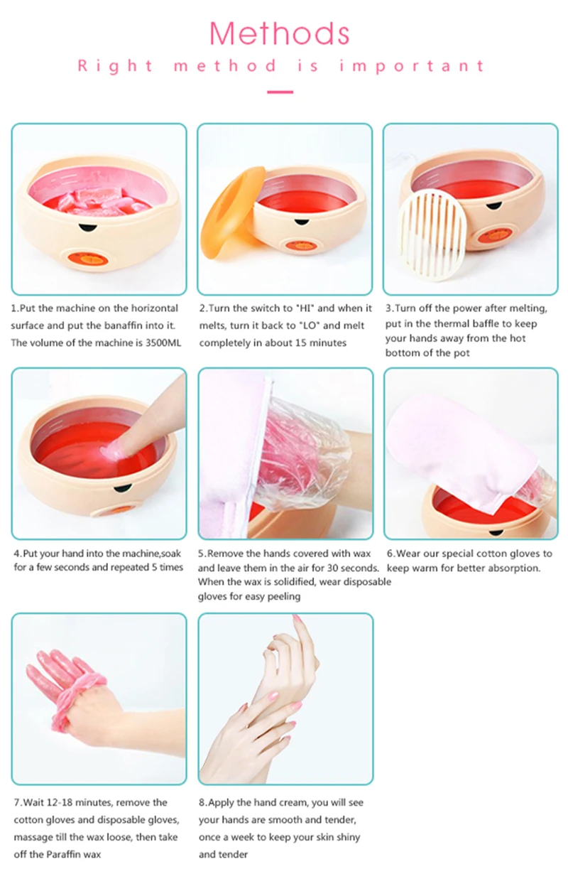 Description Picture 5 of item415g Paraffin Hand Wax SPA Hair Removal Solid Fragrance Hand Soft Wax Whitening Moisturizing Care Wax Machine Multi-Flavor