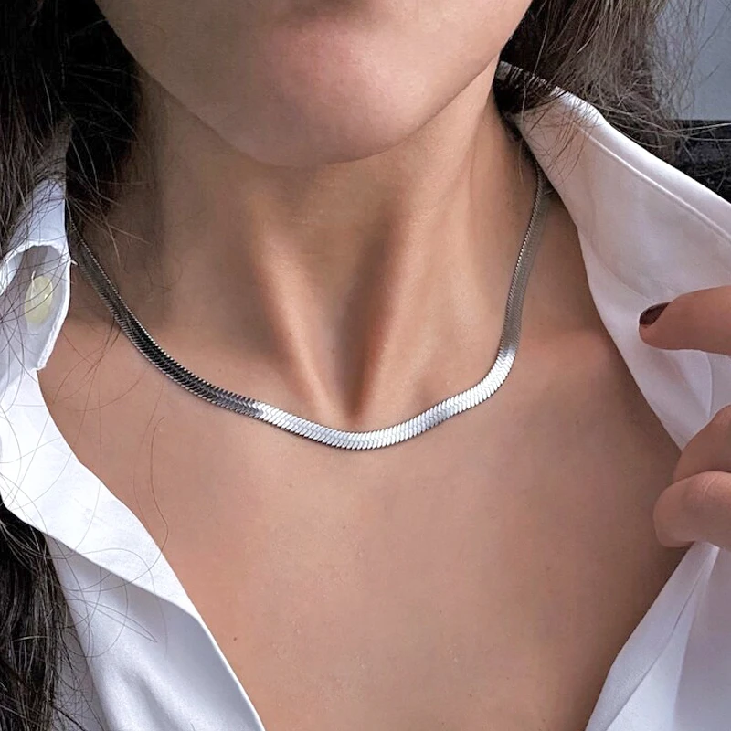 20 x Flat Snake Necklace Stainless Steel Snake Chain Necklace for