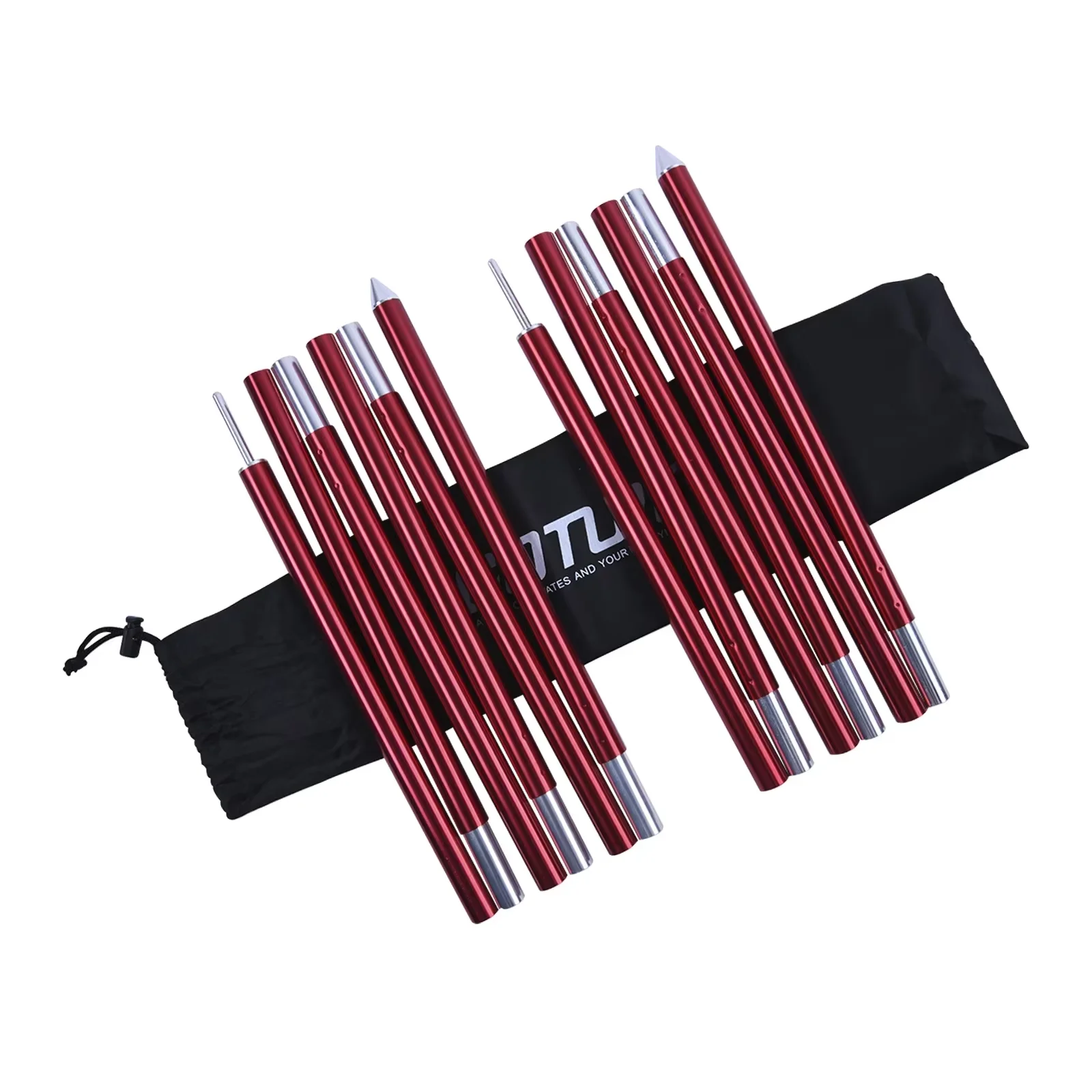 Tent Poles 2pcs 6 sections Aluminum Tent Poles 1.8M Replacement Lightweight Tent Pole Repair Kit 7075 Aluminum Alloy For Camping