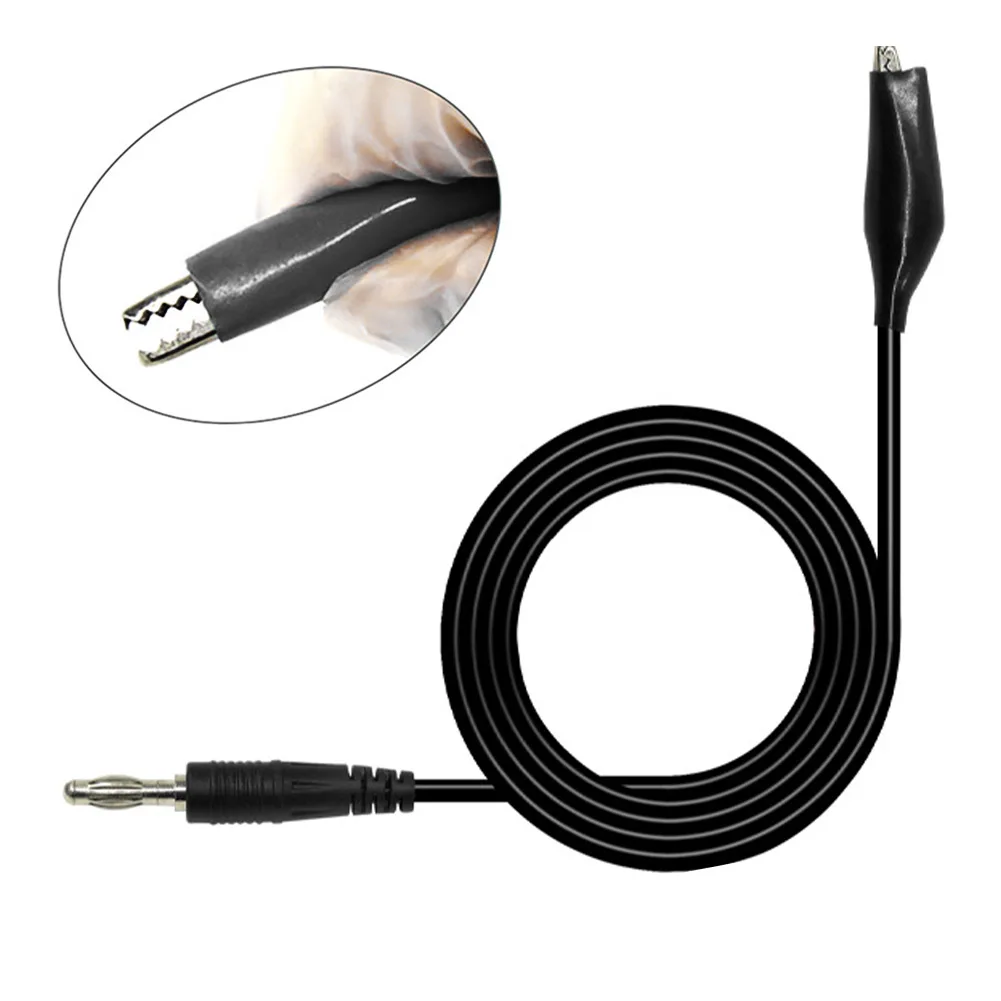 

1pc 1m Banana Plug Double Stitch Alligator Test Lead Clip Cable Small Size Alligator Clips For Multimeters Power Supplies