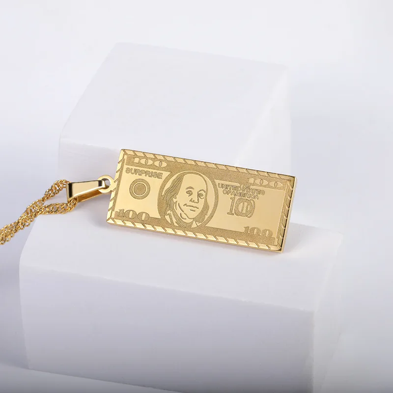 Jewellery Bill Pendant Supreme 100 Dollar Bill Chain Creative