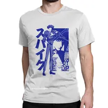 The Real Folk Blues Cowboy Bebop Spike Spiegel T-Shirts For Men Anime Graphic Oversized T Shirt Unique Alternative Clothing