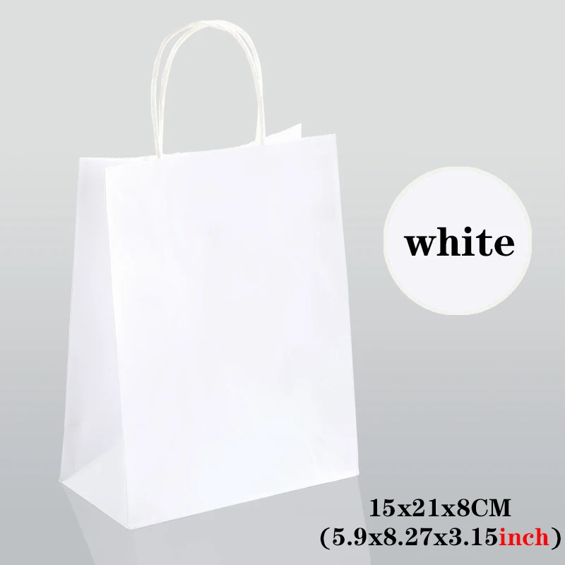 thumbnail image 1 of Bolsa de regalo para fiestas, 10/30/50, bolsa de papel Kraft reciclable, bolsa de compras para el día de San Valentín, bolsa de regalo de dulces para bodas, embalaje de entrega, bolso de mano, 1 of 5