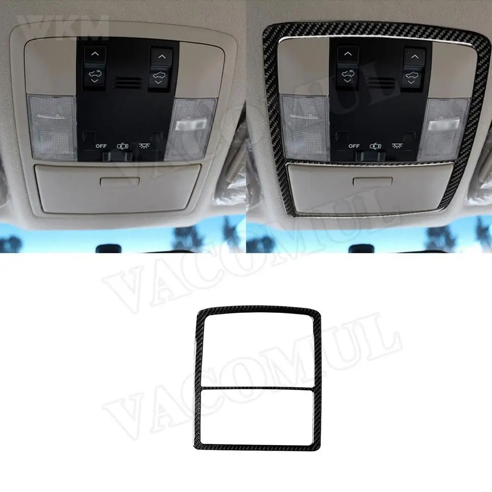 

Carbon Fiber Car Interior Roof Reading Light Lamp Trim Frame Cover Decal Stickers For Toyota Land Cruiser Prado 2010-2018