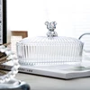 Nordic Vertical Stripes U-shaped Fruit Bowl Glass Candy Box Household Snacks Snacks Dried Fruit Dessert Plate Desktop Decoration 1