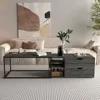 Set of 2 nested coffee tables, modern central coffee table, drawer and storage rack, living room bedroom side table 5