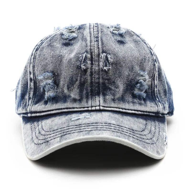 

Unisex Baseball Cap 100% Cotton Fits Men Women Washed Denim Adjustable Dad Hat Solid Color Light Plate Cowboy Sun Cap