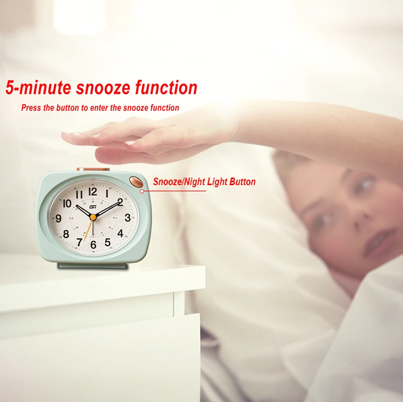 Modern Music Alarm Clock with Snooze and Night Light Functions - Perfect School Season Gift