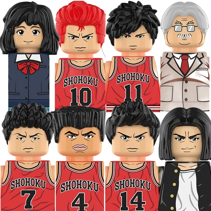 8 Pezzi Slam Dunk Sakuragi Hanamichi Anime Figure Blocks