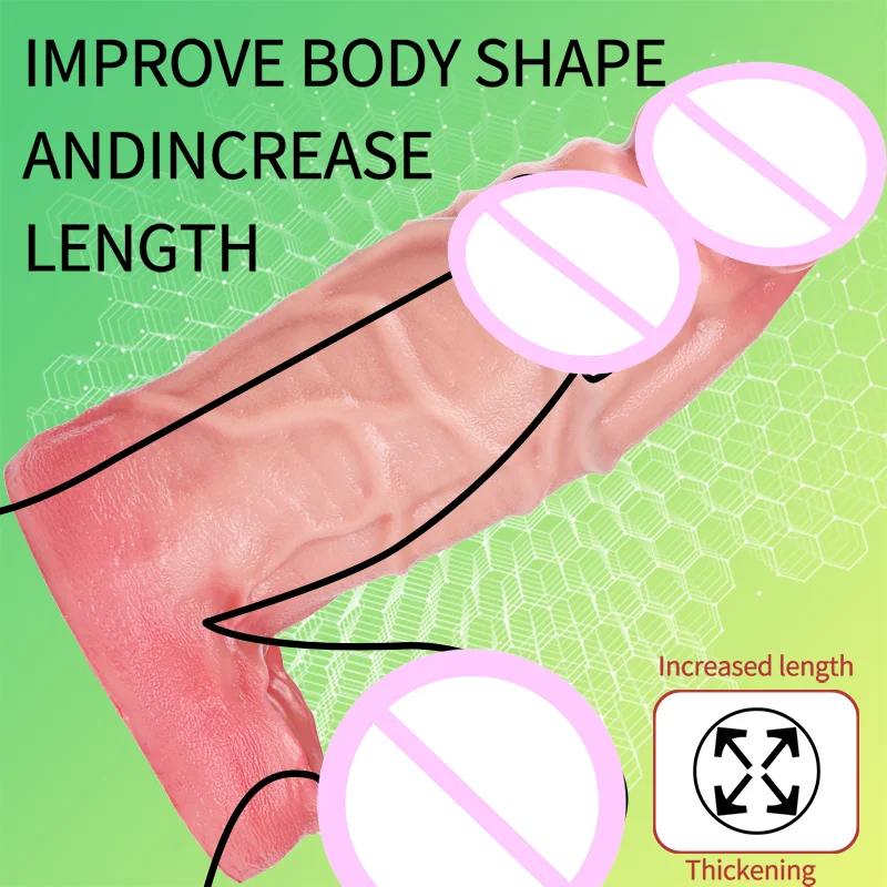 Penis Enlargemen Extender Condoms Reusable Sleeve For Men