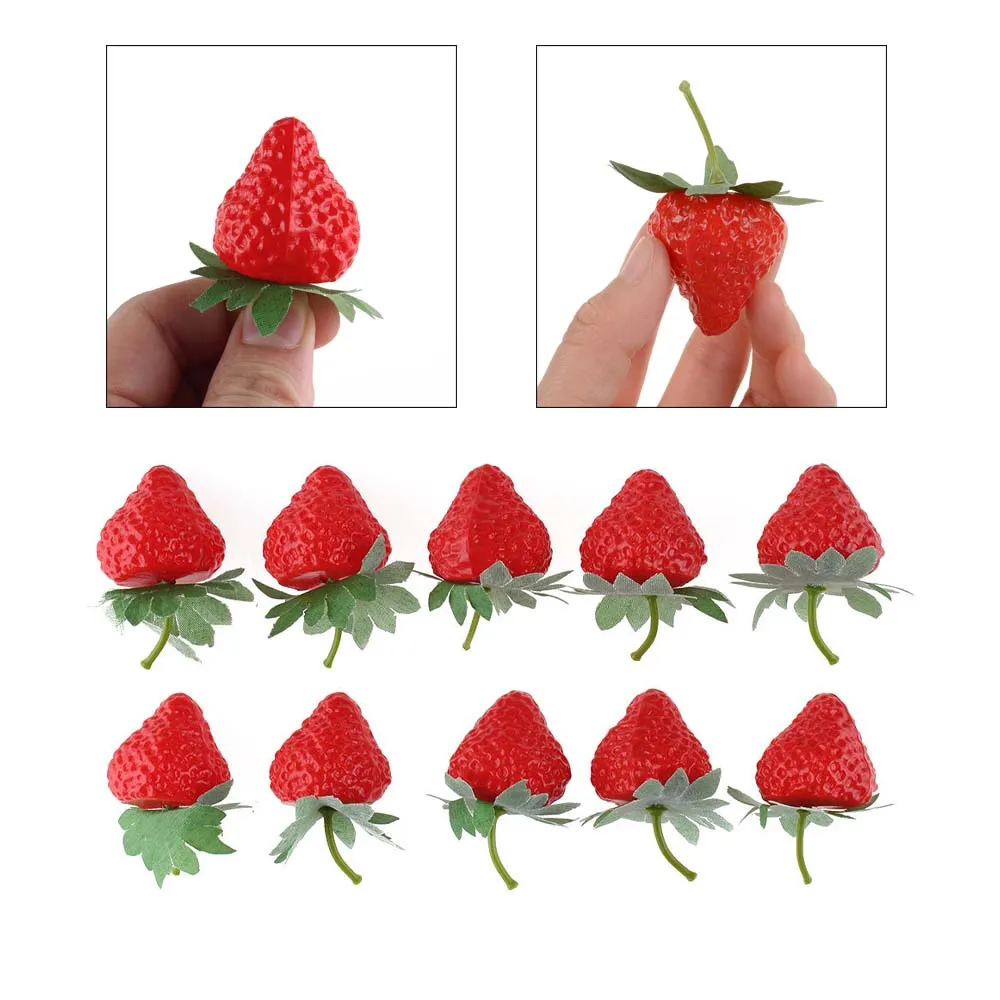Artificial Plastic Strawberry For Photography Prop Display Decoration