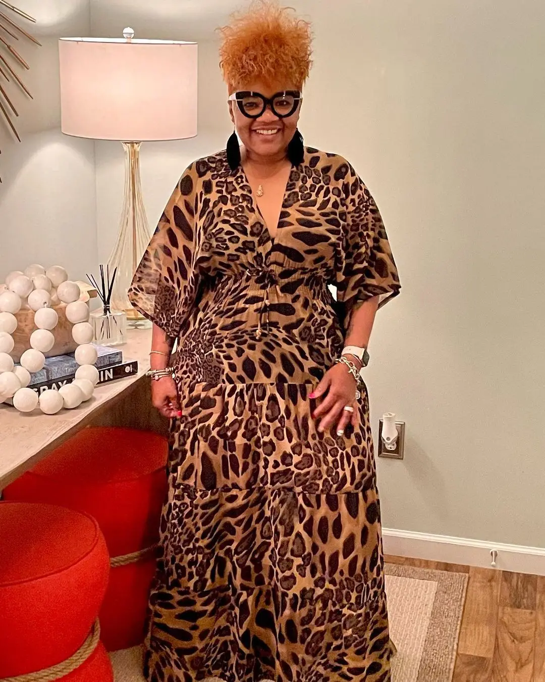 Leopard Print Women Plus Size Dresses 
