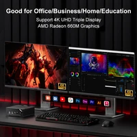 FIREBAT MINI PC AM02 Ryzen 5 6600H 16GB DDR5 512GB SSD Windows 11 WIFI6 BT5.2 Ordinateur de bureau compact Port réseau HDMI 4