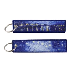 Van Gogh Art Oil Painting Embroidered Keychain and Key Ring Gift (5)