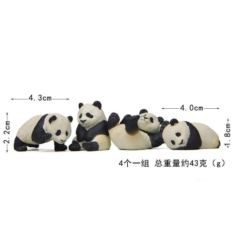 4Pcs Mini Panda Resin Ornaments Cartoon Black And White Panda Decoration Ornaments DIY Micro Landscape Garden Decoration Dolls
