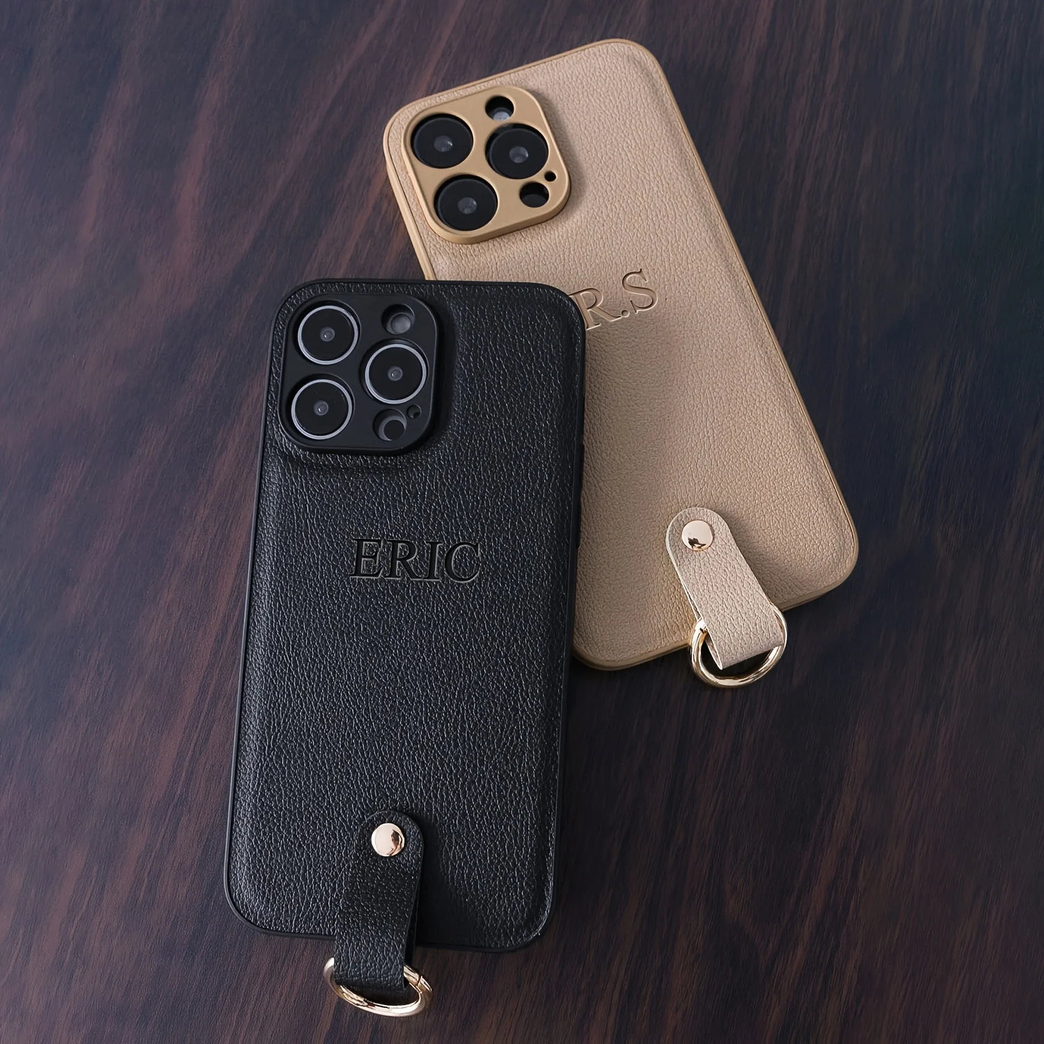 Personalisierte Handyhülle mit Initialen und Namen für iPhone 18 16 15 14 13 12 11 Pro Max, mit Lanyard-Schnalle, Geschenk, Luxus-Hülle 14 15 16 Plus