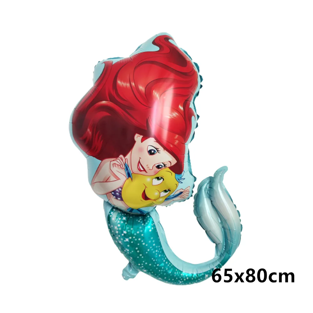 Disney Theme Princess Little Mermaid Ariel Foil Balloons Shell Balloons 40inch Number Ball Birthday Baby Shower Decor