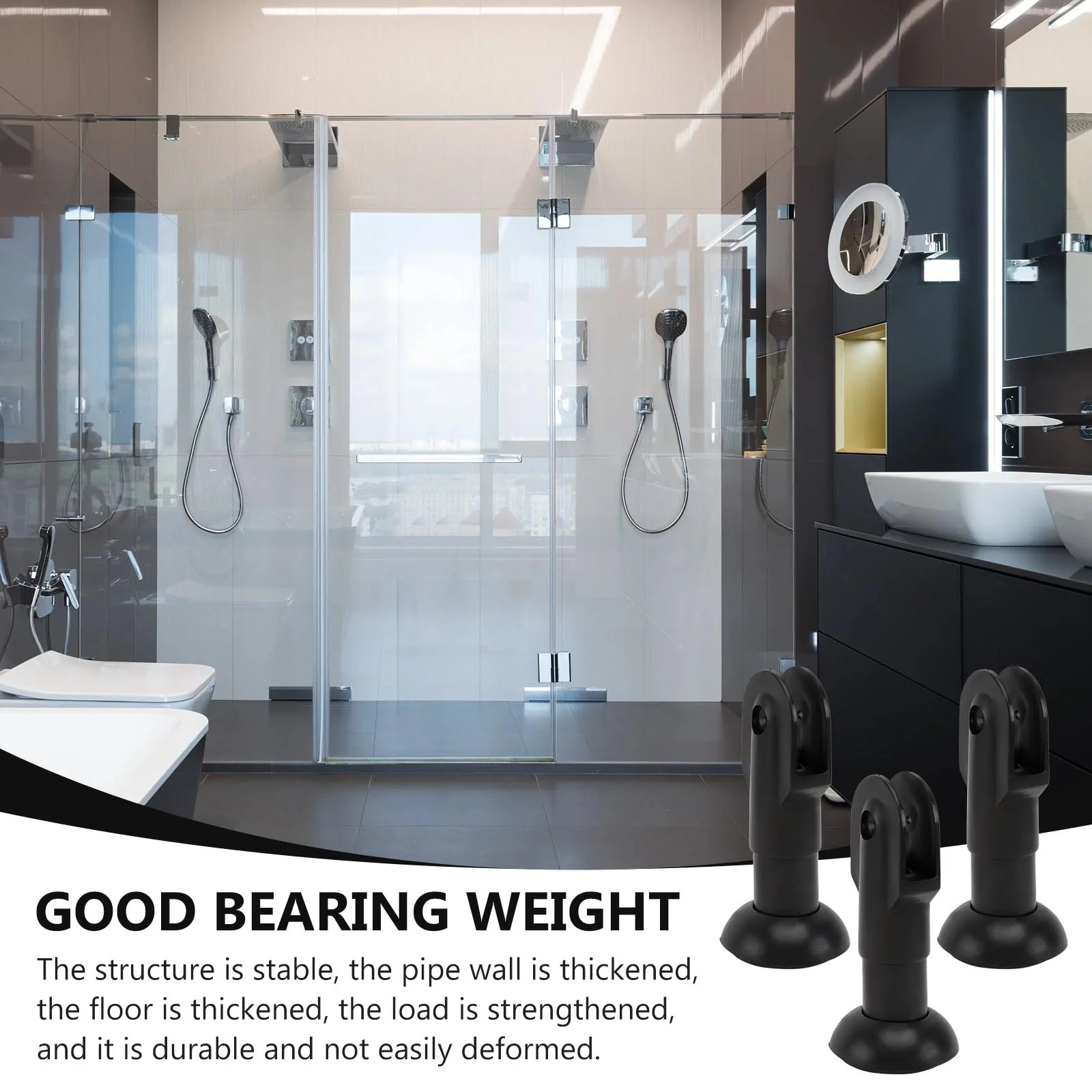3 Pcs Bathroom Partition Feet Toilet Support Foot Accessory Fitting Supply Accessories Adjustable