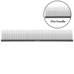 Stainless Steel Pet Grooming Comb - 22cm (Flat handle black)