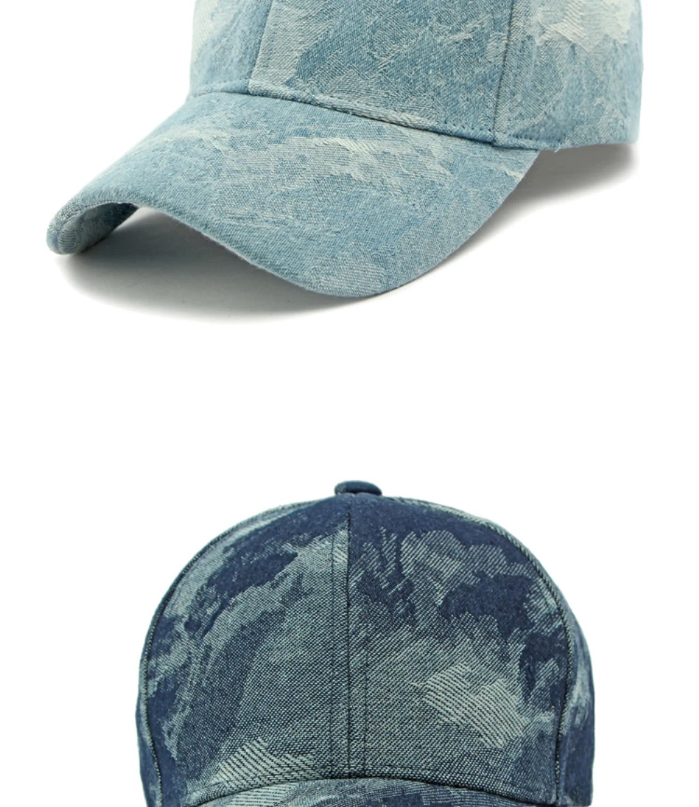 HT4754 Baseballkappe, neue Frühlings-Herbst-Denim-Kappen für Männer und Frauen, 6 Panels, Baumwolle, Baseballmütze, männlich, weiblich, verstellbare Hysteresenkappe – Detail 10