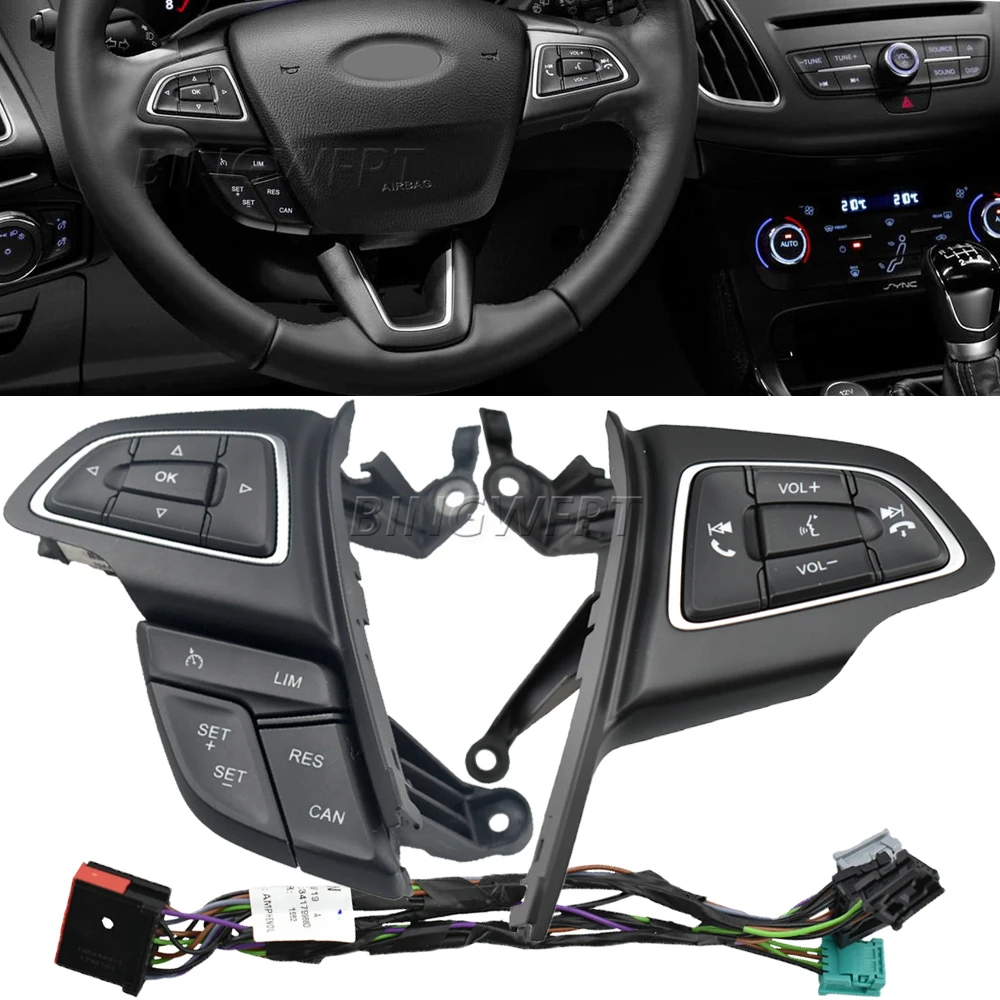 

For Ford Focus Mk3 2015 2016 2017 Kuga 2017 Cruise Control Switches Multifunction Steering Wheel Button Bluetooth Audio Button
