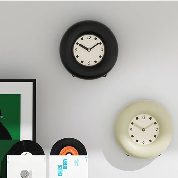 Ins Style Round Retro Clock Vintagehome Digital Desk Clock Cute Nordic Decor For Bedroom Living Room Home Office
