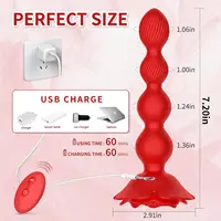 360-Grad-Rotations-Buttplug-Vibrator mit 10 rotierenden und vibrierenden Modus, Prostata-Massagegerät, Rosenform, Analkugeln, Sexspielzeug für Frauen und Männer 4