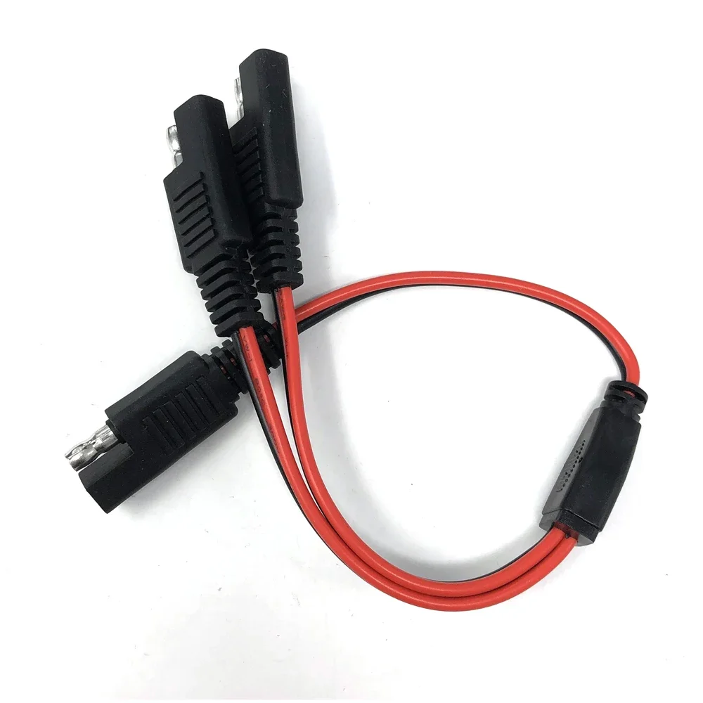 DIY 30cm 1 to 2 SAE Power Extension Cable Adapter Connector 2 Pin Quick Connect Disconnect Plug SAE Power Extension Cable 18AWG