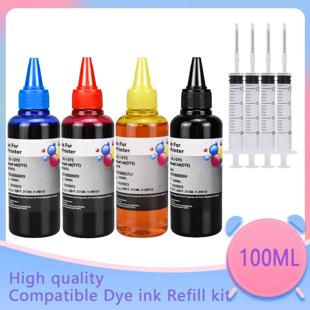 Kit de Reenchimento da Tinta da Impressora para hp 100ml Garrafa 121 122 123 140 141 300 301 302 304 650 652 21 22 901 350 351 60 61 - Imagem 3